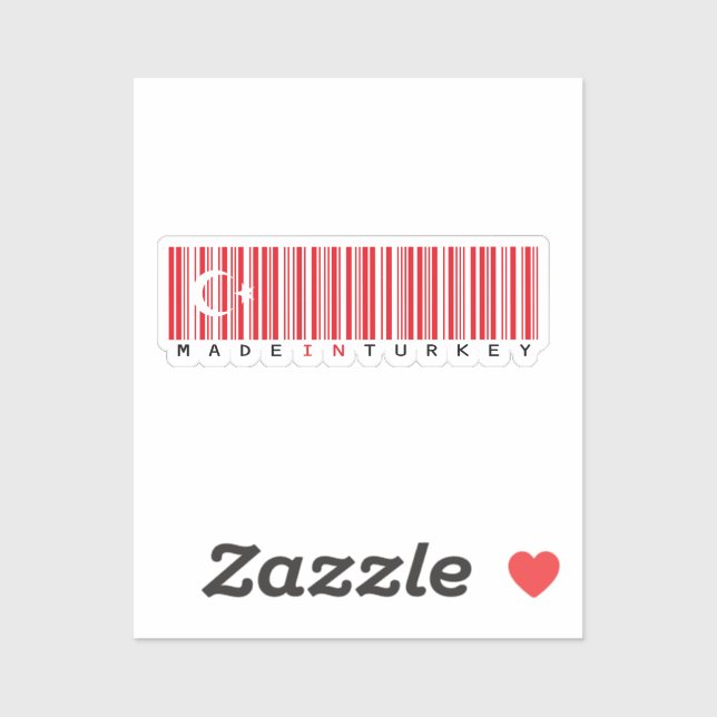 Made in Turkey Barcode Flag Aufkleber (Blatt)