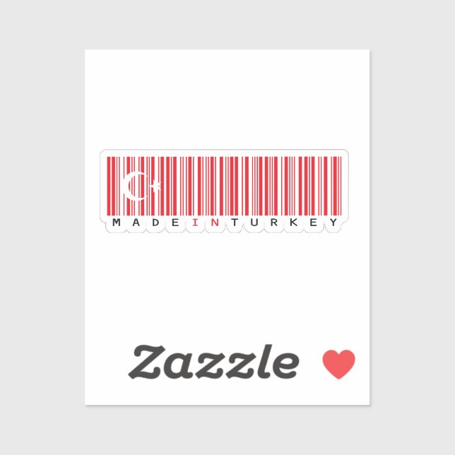 Made in Turkey Barcode-Flagge Aufkleber (Blatt)