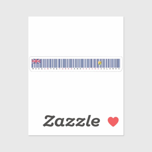 Made in Turks and Caicos Barcode Flag Aufkleber (Blatt)