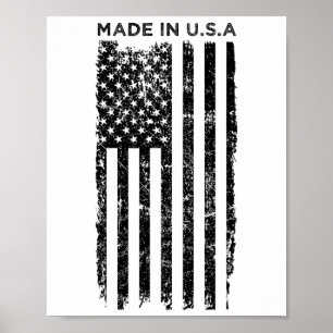 Made in US-amerikanische Flagge Patriotic 4. Juli Poster