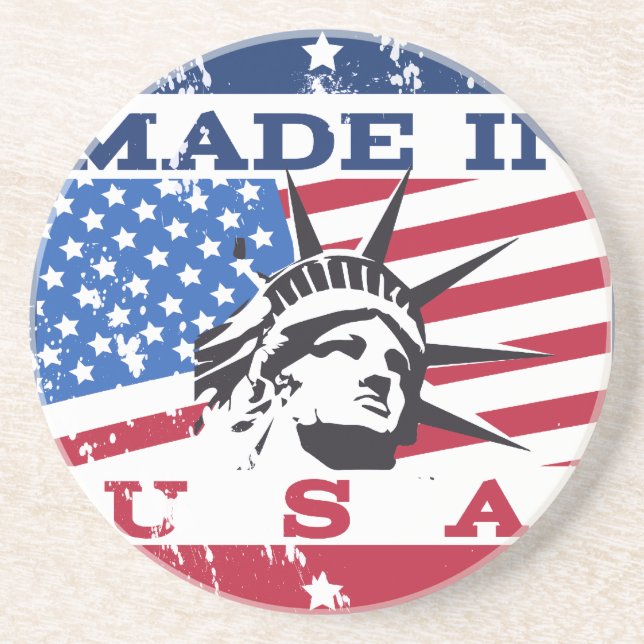 Made in USA Abzeichen Getränkeuntersetzer (Vorne)