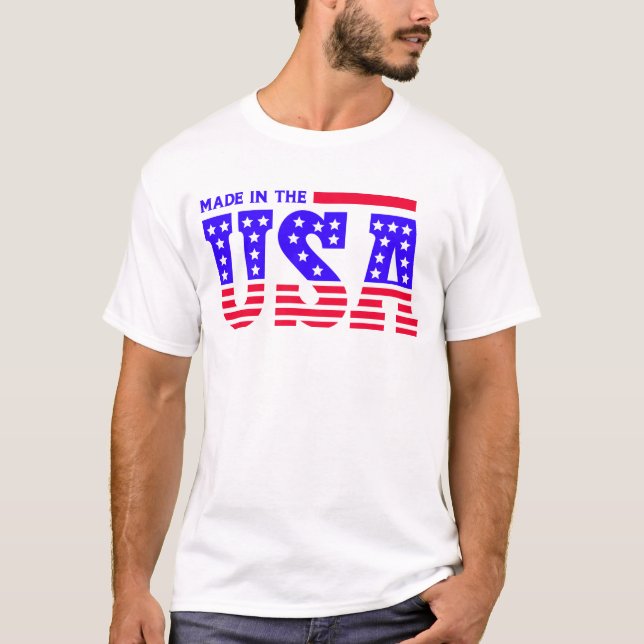 Made in USA American TEXT T-Shirt (Vorderseite)