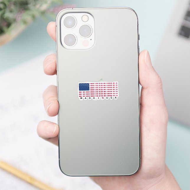 Made in USA Barcode Flag National Pride Aufkleber (Telefon)