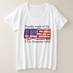 Made in USA E.T.A. maternity USA flag Große Größe T-Shirt