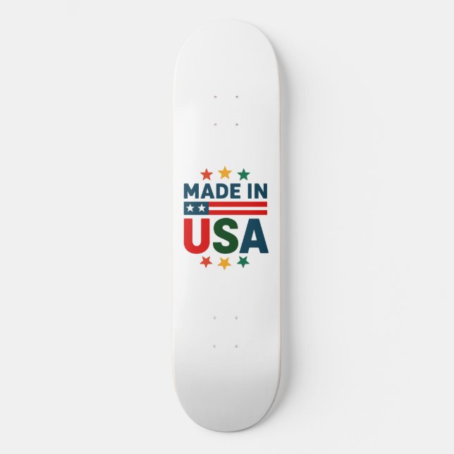Made in usa patriotische typografische Design Skateboard (Vorderseite)