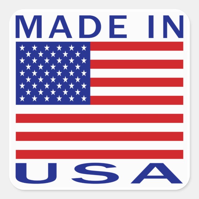 Made in USA Quadratischer Aufkleber (Vorderseite)