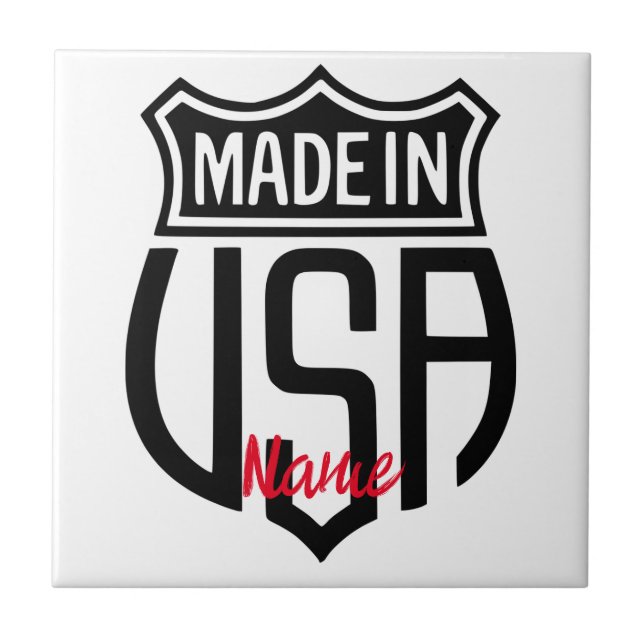 Made in USA Sign Thunder_Cove Fliese (Vorderseite)