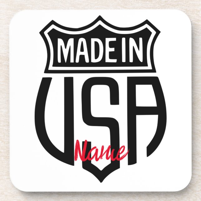 Made in USA Sign Thunder_Cove Getränkeuntersetzer (Vorderseite)