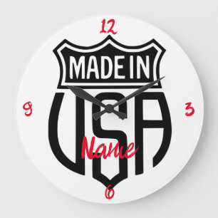 Made in USA Sign Thunder_Cove Große Wanduhr
