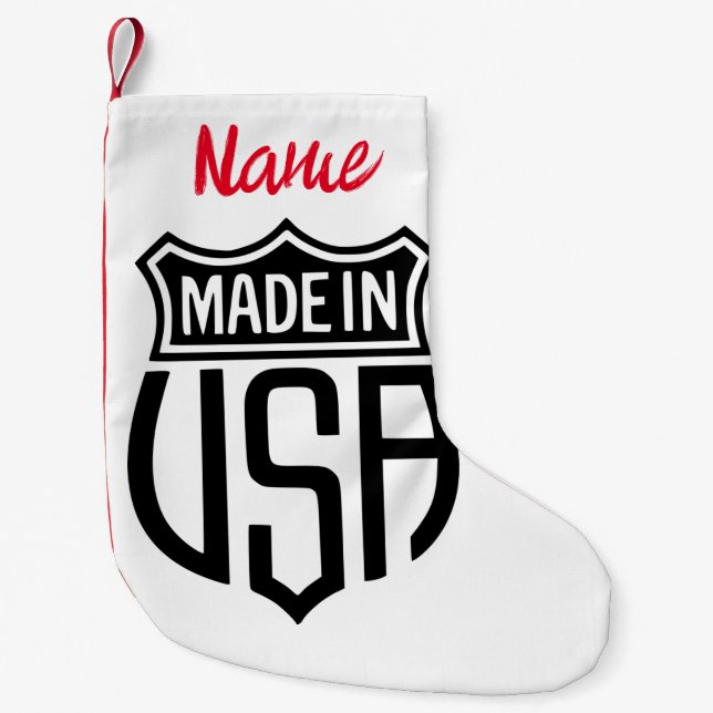 Made in USA Sign Thunder_Cove Kleiner Weihnachtsstrumpf (Vorderseite)