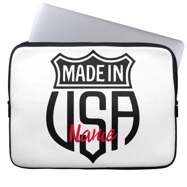 Made in USA Sign Thunder_Cove Laptopschutzhülle (Vorderseite)