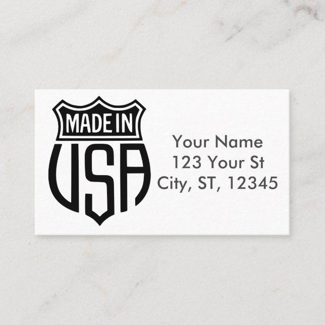 Made in USA Sign Thunder_Cove Visitenkarte (Vorderseite)