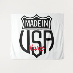 Made in USA Sign Thunder_Cove Wandteppich