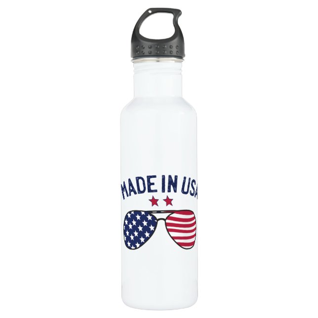 Made in USA United Staaten US Flag Sonnenbrille Edelstahlflasche (Vorderseite)