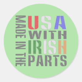 Made in USA with Irish Parts Runder Aufkleber