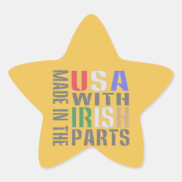 Made in USA with Irish Parts Stern-Aufkleber