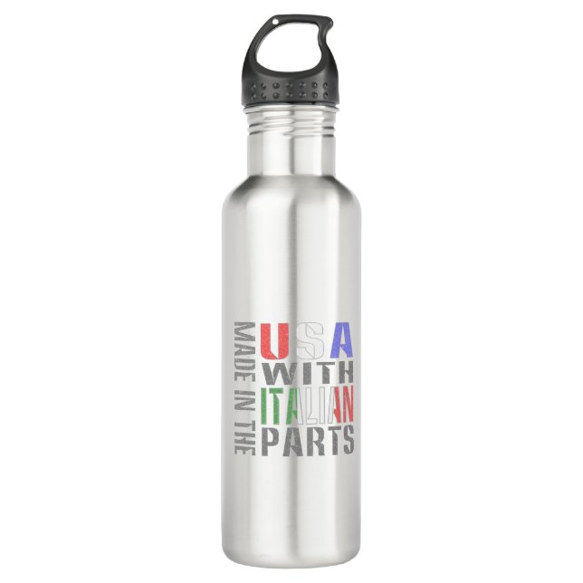 Made in USA with Italian Parts Trinkflasche (Vorderseite)