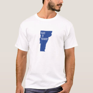 Made in Vermont Shaped Blue Vermonter Birth Staat T-Shirt