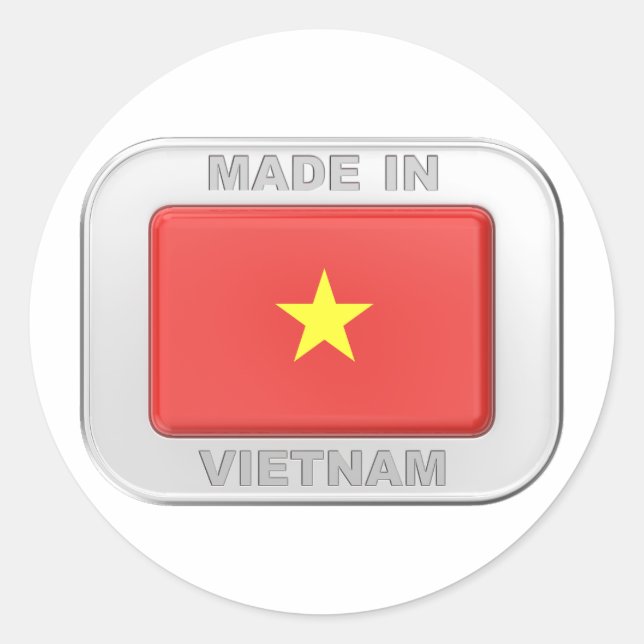 Made in Vietnam Runder Aufkleber (Vorderseite)
