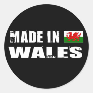 Made in Wales Runder Aufkleber