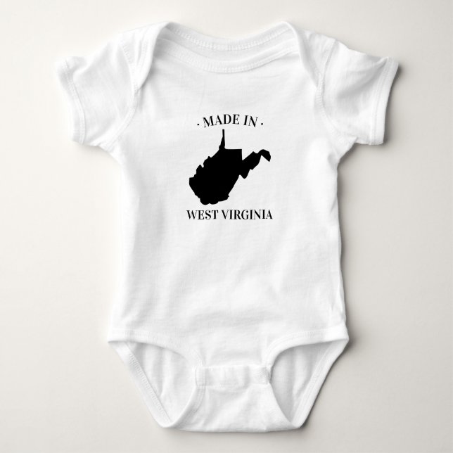 Made in West Virginia WV Baby Bodysuit Strampler (Vorderseite)
