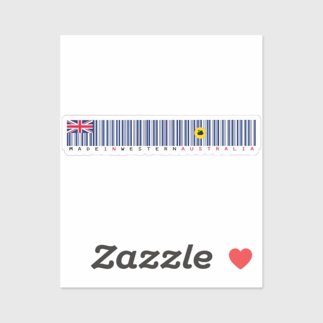 Made in Western Australia Barcode Flag Sticker (Blatt)