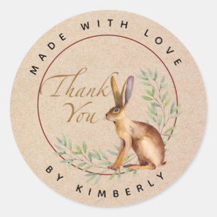Made mit Liebe Danke, Animal Runder Aufkleber