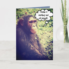 Made Monkey aus meiner seltsamen Entschuldigung in Karte