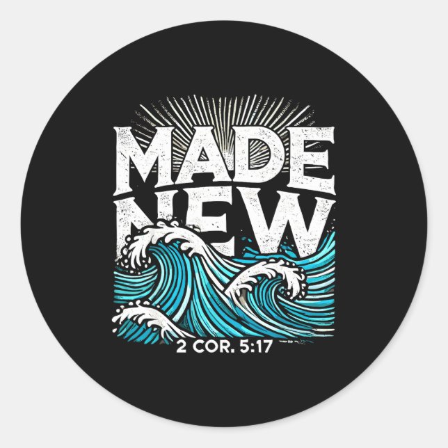 Made New Baptized Baptism  Runder Aufkleber (Vorderseite)