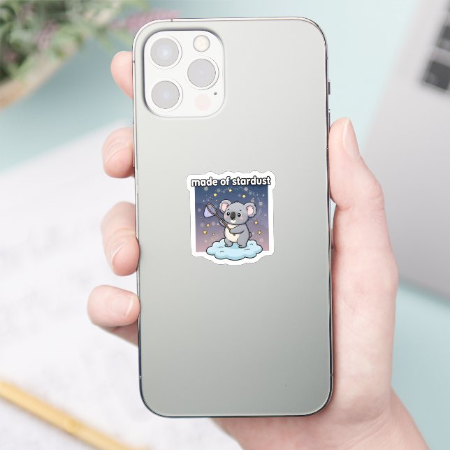 Made Of Stardust Cute Koala Sticker Cosmic Galaxy (Telefon)