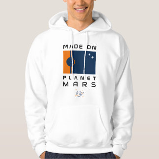 Made on Planet Mars Hoodie mit Marsflagge