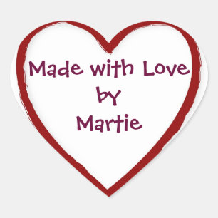 Made with Liebe by You - Heart Stickers