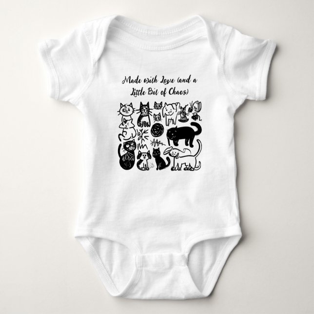 Made with Liebe & Chaos" Funny Baby T - Shirt - Ni (Vorderseite)