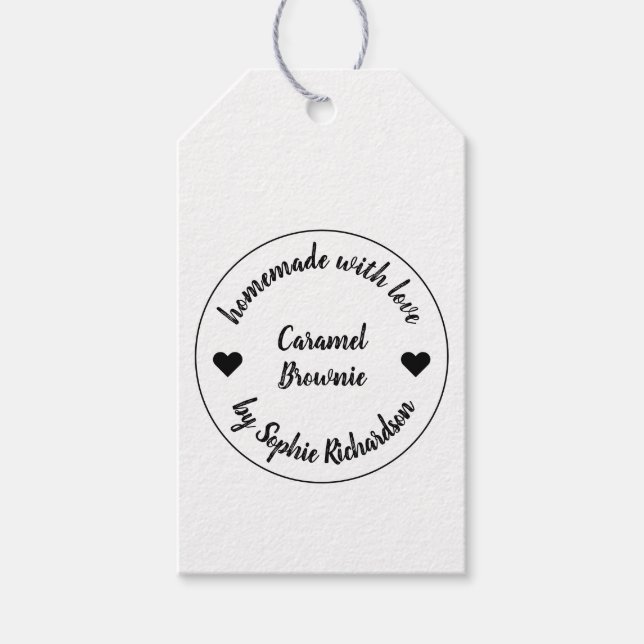 Made with Liebe | Eigenes Backherz Kochherz Geschenkanhänger (Vorderseite)