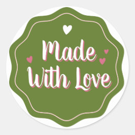 Made with Liebe | Einfache Minimalistische Perfekt Runder Aufkleber