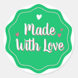 Made with Liebe | Einfache Minimalistische Perfekt Runder Aufkleber