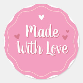 Made with Liebe | Einfache Minimalistische Perfekt Runder Aufkleber
