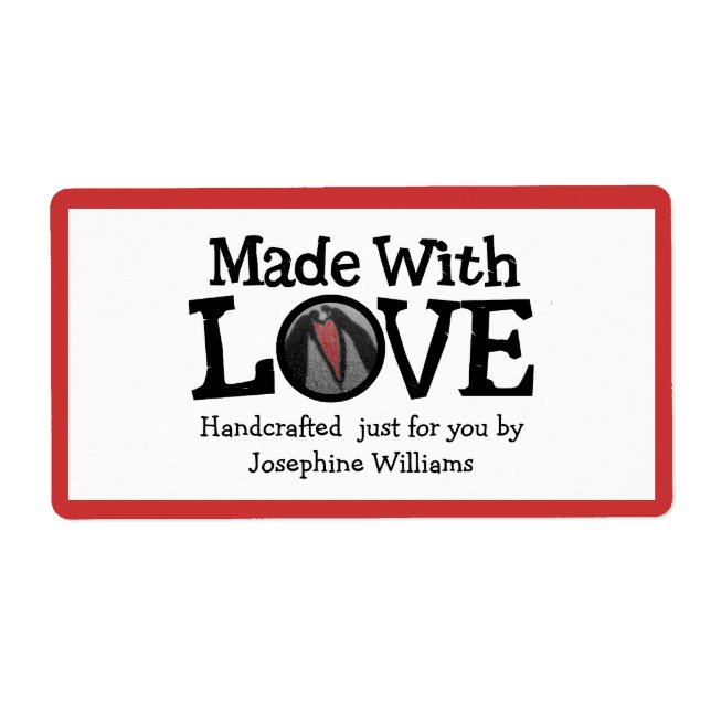Made with Liebe - Handmade-Geschenkmarke (Vorne)