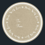 Made with Liebe Handmade Rustic Kraft Christmas Runder Aufkleber<br><div class="desc">Made with Liebe Handmade Rustic Kraft Weihnachtskleber</div>