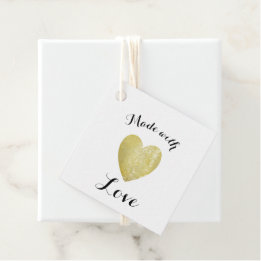 Made with Liebe Heart Briefmarke Imitate Gold Foil Geschenkanhänger