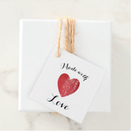 Made with Liebe Heart Briefmarke Red Geschenkanhänger