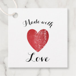 Made with Liebe Heart Briefmarke Red Geschenkanhänger