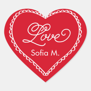 Made with Liebe Herz-Aufkleber