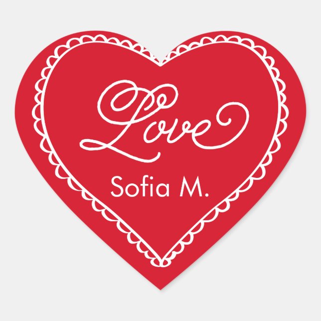 Made with Liebe Herz-Aufkleber (Vorderseite)