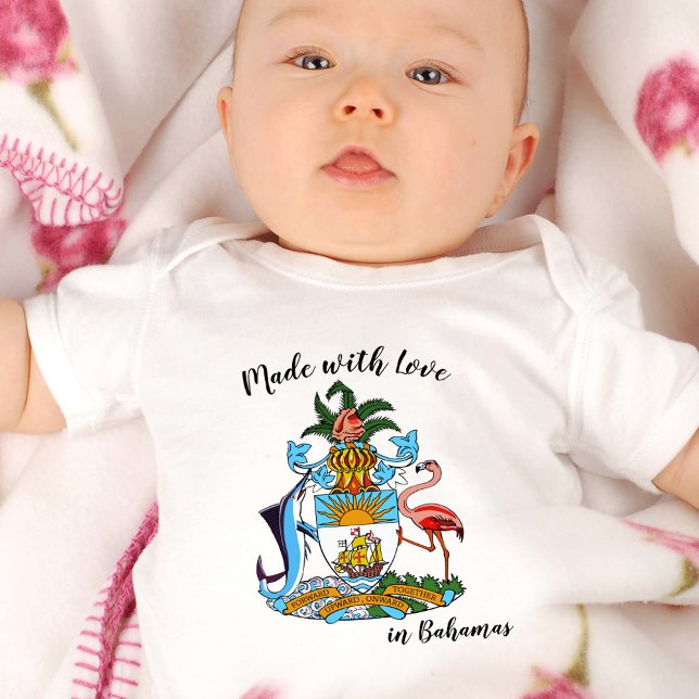 Made with Liebe in Bahamas / Bahamas Flag Baby Strampler (Von Creator hochgeladen)