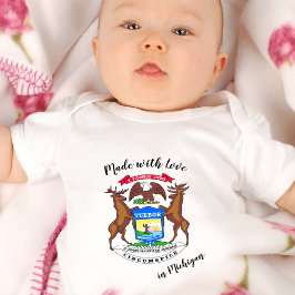 Made with Liebe in Michigan / flag, Staat USA Baby Strampler