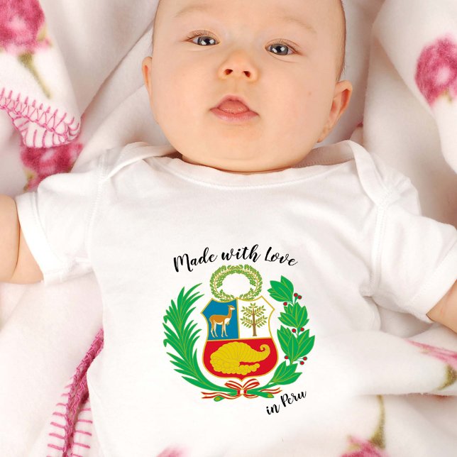 Made with Liebe in Peru / Peruan Flag Baby Strampler (Von Creator hochgeladen)