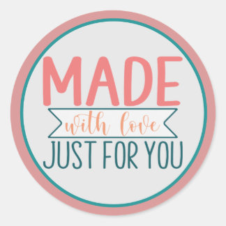 Made with Liebe Just for You Business Runder Aufkleber