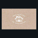 Made with Liebe Kraft Christmas House Sticker<br><div class="desc">Ein Kraftpapier und ein weißer skandinavischer Weihnachtsaufkleber mit den Worten Made with Liebe. Personalisieren Sie es mit Ihrem Familiennamen. Spaß für die hausgemachten oder handgefertigten Weihnachtsnachbarn Leckereien und Geschenke,  oder für Ihr Handwerk. Entworfen für Sie von BlackBerry Boulevard.</div>