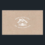 Made with Liebe Kraft Christmas House Sticker<br><div class="desc">Ein Kraftpapier und ein weißer skandinavischer Weihnachtsaufkleber mit den Worten Made with Liebe. Personalisieren Sie es mit Ihrem Familiennamen. Spaß für die hausgemachten oder handgefertigten Weihnachtsnachbarn Leckereien und Geschenke,  oder für Ihr Handwerk. Entworfen für Sie von BlackBerry Boulevard.</div>